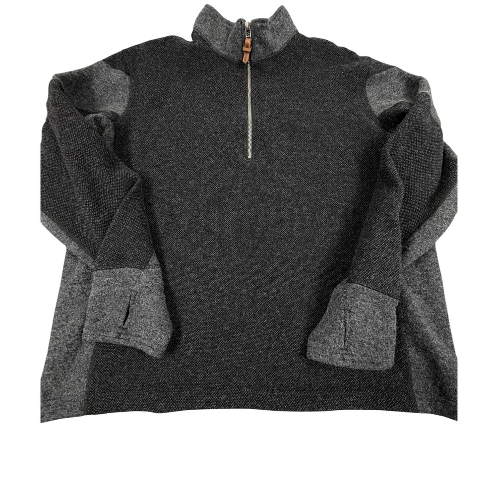 Overland Amerigo Italian Wool Blend Mens Pullover Quarter Zip Grey XL